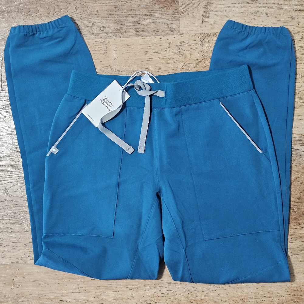FIGS medical Venice slim jogger scrub pant extra small XS teal blue